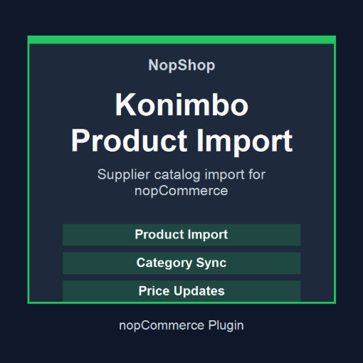 Konimbo Product Import plugin for nopCommerce